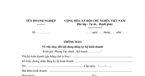 Trường hợp phải thực hiện thay đổi kinh doanh hộ cá thể